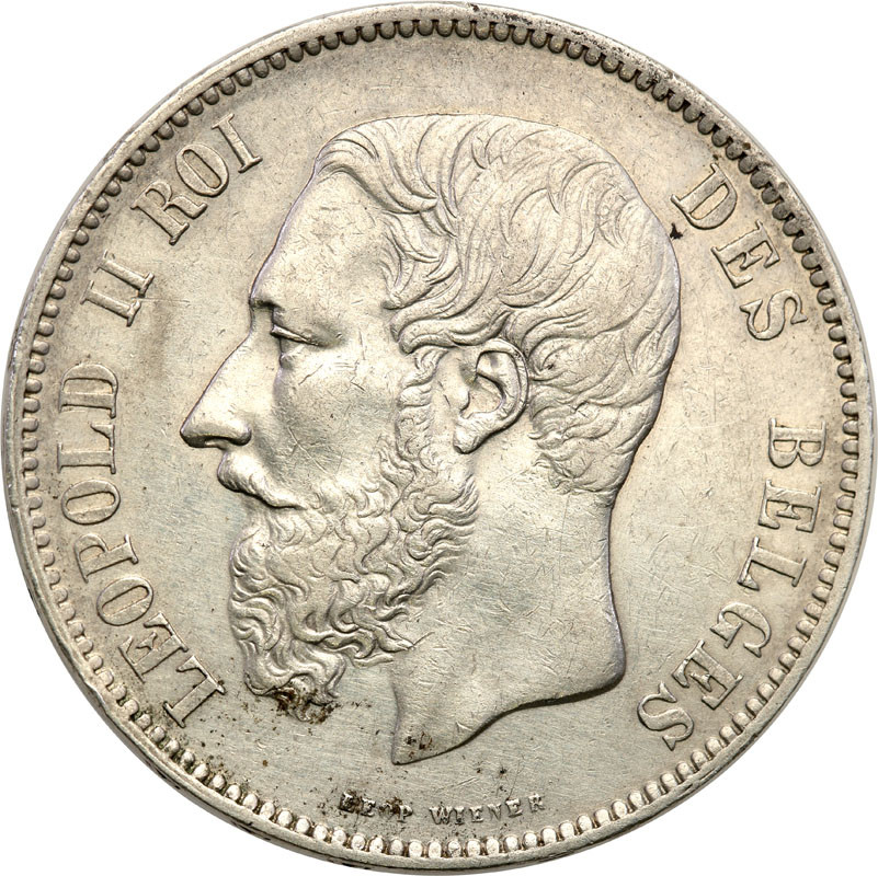 Belgia, Leopold. 5 franków 1870, Bruksela